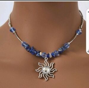 STAINLESS STEEL BLUE SUNSHINE NECKLACE